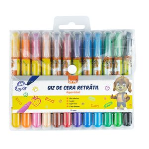 Giz de Cera BRW Retrátil - 12 Cores