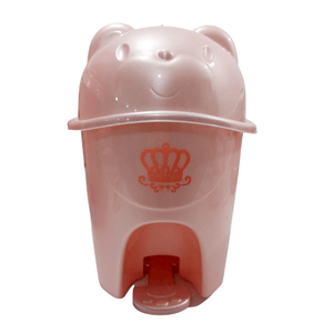 Lixeira Infantil Adoleta Bebê com Pedal Fofura Majestic Rosa Real- 6,5 Litros