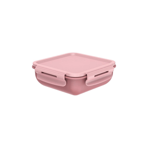 Marmita Hermética Quadrada Bicolor Rosa Quartz Fechado - OU