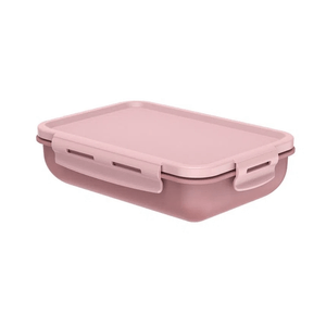 Marmita Hermética Retangular Bicolor Rosa Quartz Fechado - OU