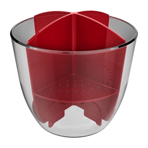 Escorredor de Talheres Crippa Base Transparente e Interior Vermelho