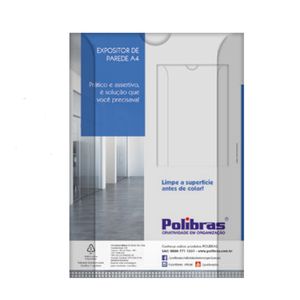 Expositor de Parede Polibras A4 Cristal
