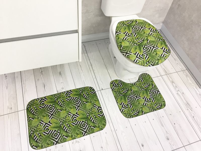 JG-BANHEIRO-SILVER-3PCS-FOLHAGENS-VERDE