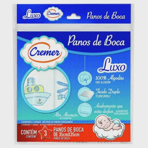 Pano de Boca Cremer Luxo Menino 3 unidade