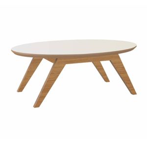 Mesa de Centro Dalla Costa Elíptica Siena - Off White/Freijó