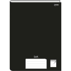 Caderno Brochura Universitário Jandaia Stiff Capa Dura sem Pauta Preto - 96 Folhas