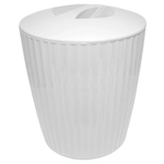 Cesto de Lixo Ou Groove Branco Fechado - 5 Litros