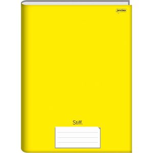 Caderno Brochura Universitário Jandaia Stiff Capa Dura Amarelo - 96 Folhas