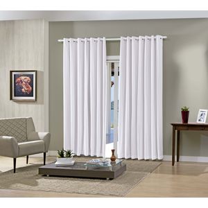 Cortina Corta Luz Bella Janela Liso Branco 2.60m x 1.70m