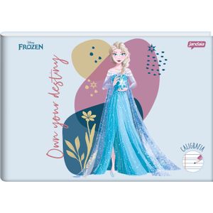 Caderno Brochura 1/4 Jandaia Frozen Capa Dura Caligrafia - 40 Folhas