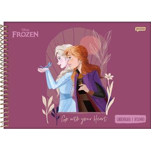 Caderno Espiral Jandaia Frozen Capa Dura Cartografia e Desenho - 80 Folhas