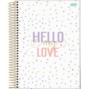 Caderno Espiral Colegial Jandaia La Creme Capa Dura - 80 Folhas