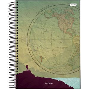 Caderno Espiral 1/8 Jandaia EcoWay Capa Dura - 80 Folhas