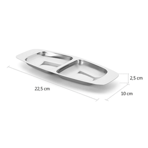 Petisqueira Forma Pop 2 Divisórias Multiuso em Aço Inox - 22,5cm