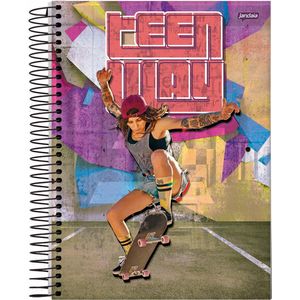 Caderno Espiral Universitário Jandaia Teen Way Capa Dura - 300 Folhas
