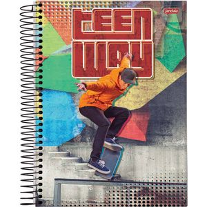 Caderno Espiral Universitário Jandaia Teen Way Capa Dura - 400 Folhas