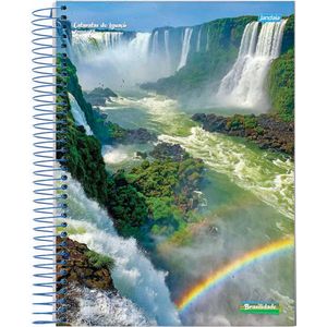 Caderno Espiral Universitário Jandaia Brasilidade Capa Dura - 300 Folhas
