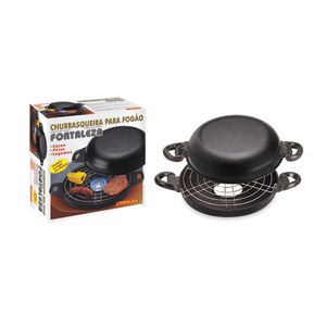 Churrasqueira para Fogão Antiaderente Fortaleza Black - 26cm