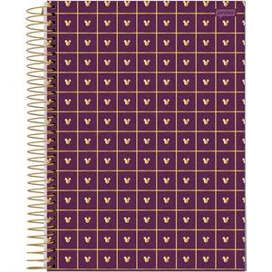 Caderno Espiral Universitário Jandaia Mickey Arts Office Capa Dura - 160 Folhas