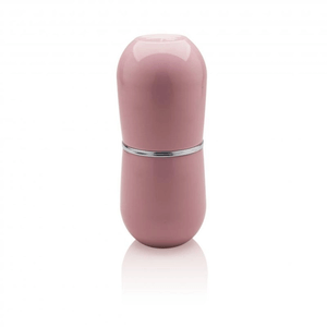 Porta-escovas Cromo Belly com Tampa Rosa Quartz Fechado - OU