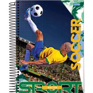 Caderno Espiral Universitário Jandaia Sport Capa Dura - 160 Folhas