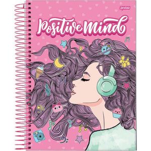 Caderno Espiral Universitário Jandaia It Girl Capa Dura - 240 Folhas