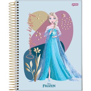 Caderno Espiral Universitário Jandaia Frozen Capa Dura - 80 Folhas