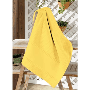 Toalha de Banho Döhler Velour Artesanalle Liso 70cm x 140cm - Amarelo