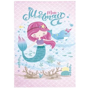 Toalha de Banho Infantil Döhler Felpudo D Estampado Mini Mermaid 70cm x 115cm