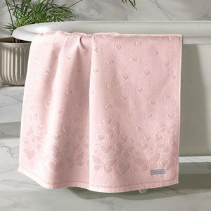 Toalha de Rosto Döhler Jacquard Velour Romance Liso 50cm x 80cm - Rosa