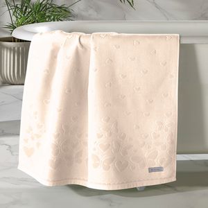 Toalha de Banho Döhler Jacquard Velour Romance Liso 70cm x 140cm - Bege