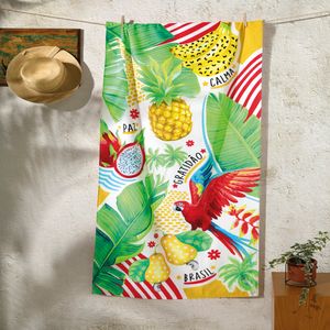 Toalha de Praia Döhler Velour Estampado Brasilidade 01 76cm x 52cm