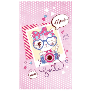 Toalha de Banho Infantil Döhler Felpudo D Estampado Meow 70cm x 115cm
