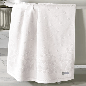 Toalha de Banho Döhler Jacquard Velour Romance Liso 70cm x 140cm - Branco