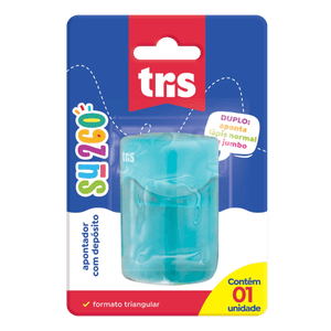 Apontador com Depósito Tris Triangular - Cores Sortidas