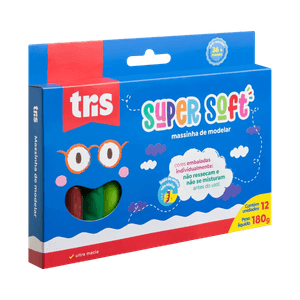 Massa de Modelar Tris Supersoft 12 Cores - 180g