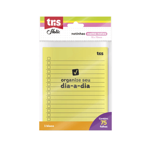 Nota Autoadesiva Tris Holic Pop Memo Note Amarelo - 75 Folhas