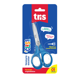 Tesoura Tris Escolar 13cm - Azul