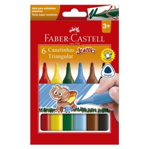 Canetinha Hidrográfica Faber Castell Jumbo Triangular 6 Cores