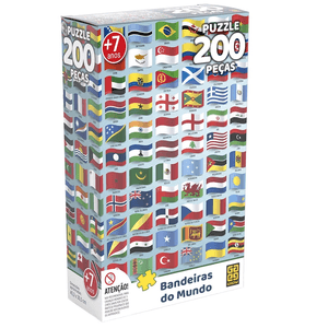 Puzzle 200 Peças Bandeiras do Mundo Grow