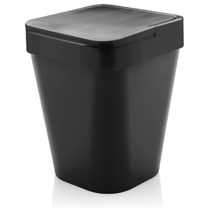 Lixeira Izy 10 Litros Preto Fechado - OU