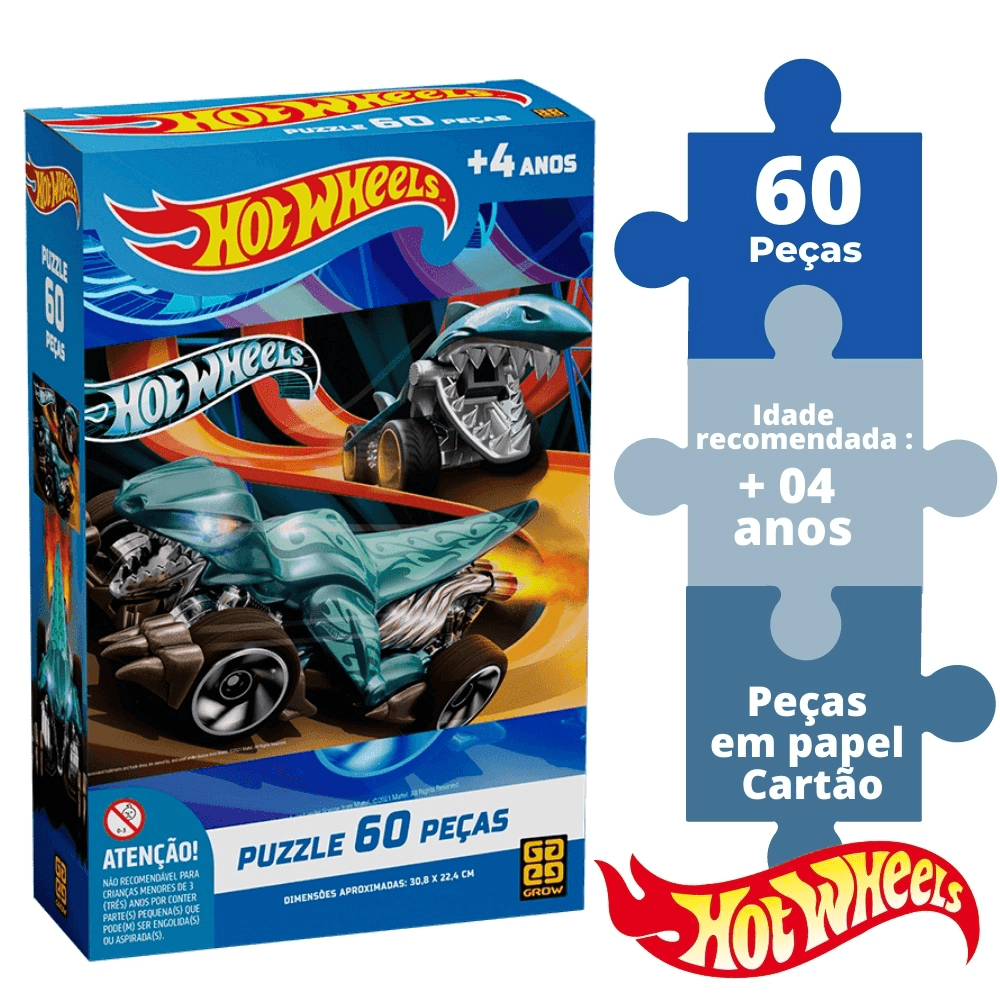 Jogo Quebra Cabeça Puzzle Hot Wheels 150 Peças - Grow - Toyshow