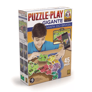 Puzzle 45 Peças Play Gigante Mapa do Brasil Grow