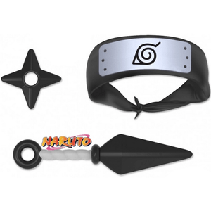 Kit Naruto Anime Elka Meninos com Bandana Shippuden Kunai Shuriken Divertido