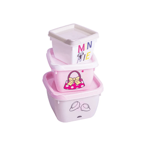 Conjunto com 3 Potes Plasútil Rosa