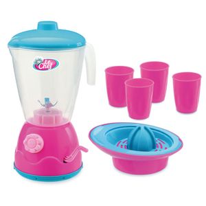Kit Liquidificador Le Chef Usual Brinquedos - Rosa e Azul