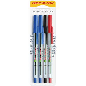 Caneta Esferográfica Compactor 07 0.8mm Sortida - 4un