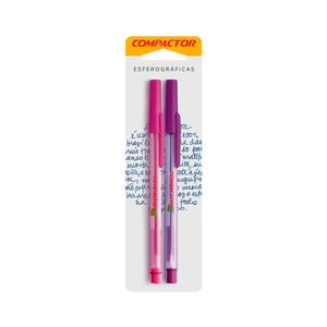 Caneta Esferográfica Compactor 07 0.8mm Pink e Violeta - 2un