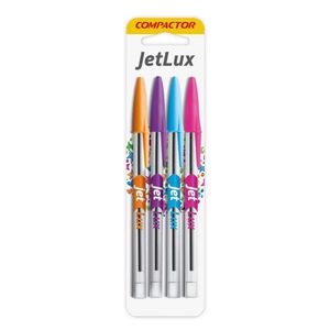 Caneta Esferográfica Compactor Jet Lux 1.0mm Sortida - 4un