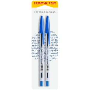 Caneta Esferográfica Compactor Top 2000 1.0mm Azul - 2un